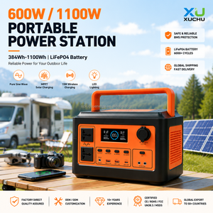 600W 1100W Portable Power Station LiFePO4 Solar Generator MPPT Controller Pure Sine Wave Flashlight For Home Backup RV Emergency
